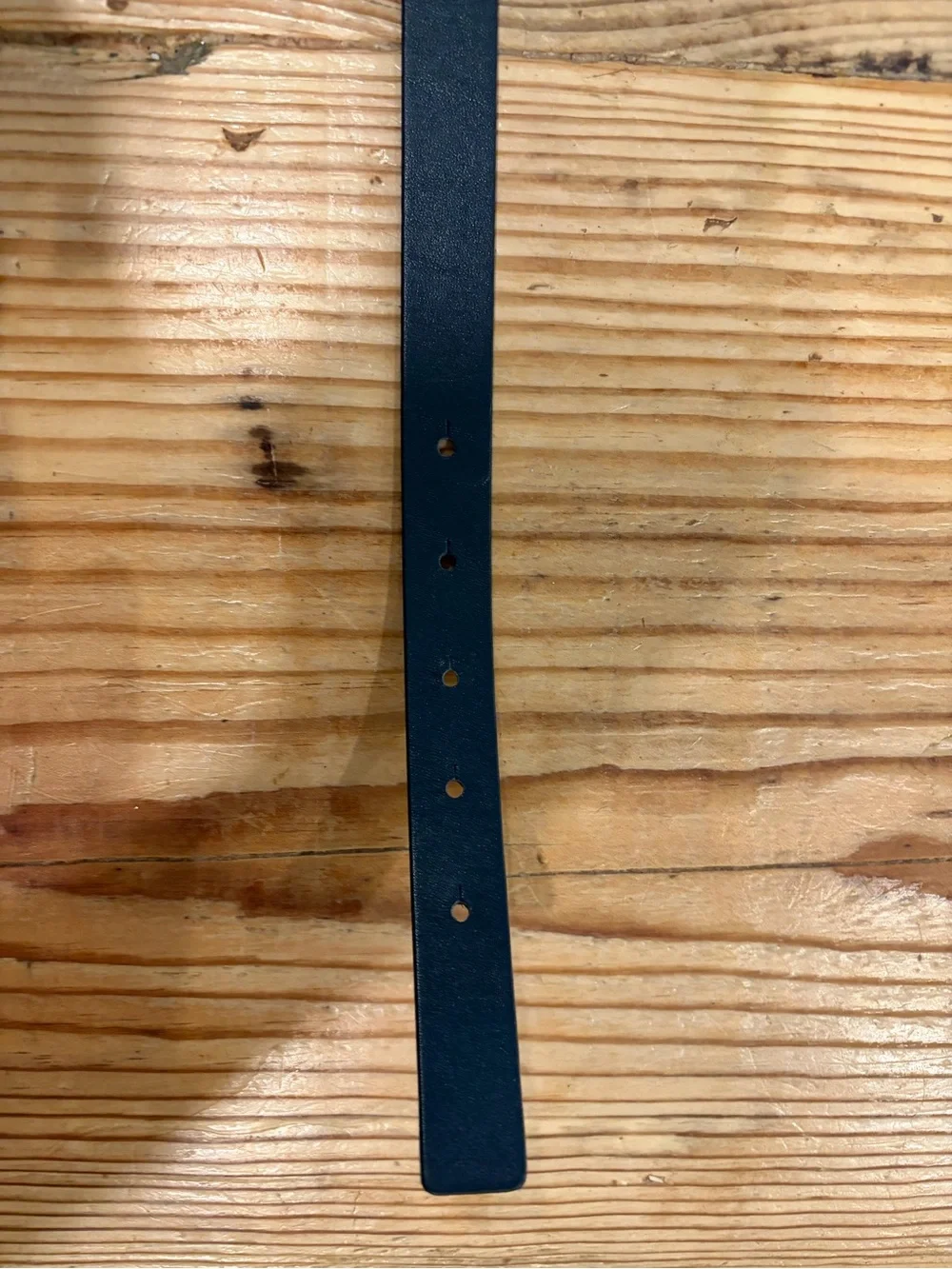 Black Leather Belt with Gold Rectangular Accents
